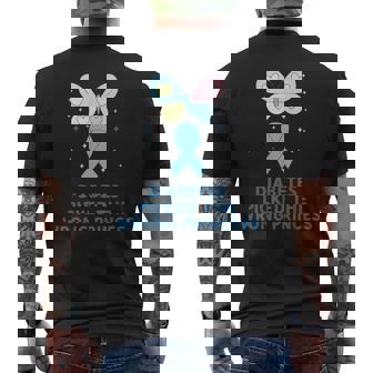 T1D Diabetes Warrior Butterfly Princess Diabetes Awareness Men's Back Print T-Shirt | Mazezy