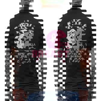 Tackle Breast Cancer Awareness Pink Ribbon American Football Men's Back Print T-Shirt | Mazezy