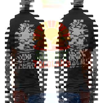 Taco Fiesta Sunshine Summer Vacation Avocado Margarita Men's Back Print T-Shirt | Mazezy