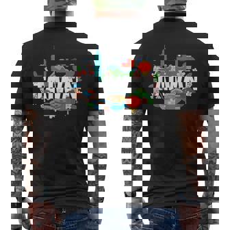 Taipei City Night Market Food Lover Taiwan Men's Back Print T-Shirt | Mazezy