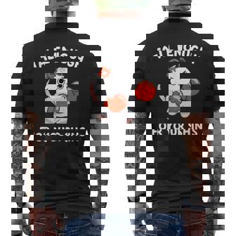 Tall Enough For Your Shins Boxing Cat Men's T-shirt Back Print - Thegiftio