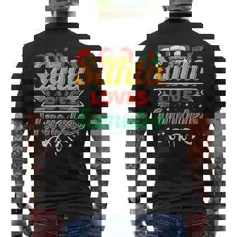 Tamales Lover Santa Mexican Food Hispanic Christmas Men's Back Print T-Shirt | Mazezy