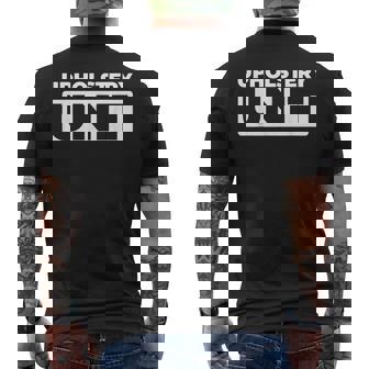 Tapicer Team Furniture Restorer Fabric Upholsterer Tapicer Men's Back Print T-Shirt | Mazezy