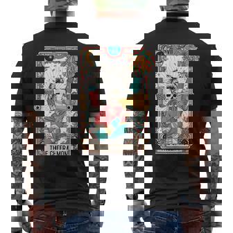 Tarot Card Gothic Cheer Mom Skeleton Cheerleader Mama Men's Back Print T-Shirt | Mazezy