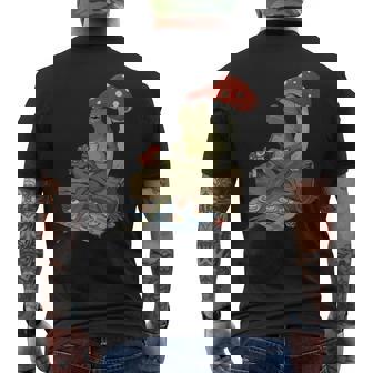 Tea Frog Mushroom Picnic Cute Nature Aesthetic Cottagecore Men's Back Print T-Shirt | Mazezy