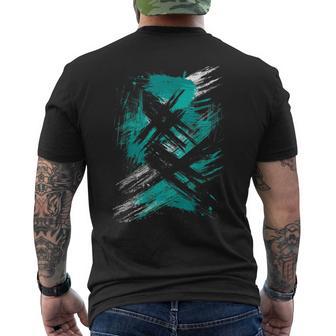 Teal Black Grunge Men's T-shirt Back Print - Thegiftio UK