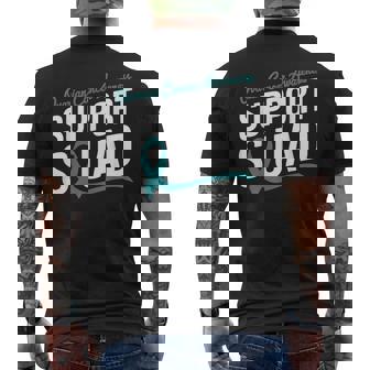 Teal Ribbon Support Squad For Ovarian Cancer Awareness Men's T-shirt Back Print - Monsterry