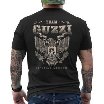 Team Guzzi Lifetime Member Guzzi Name Men's T-shirt Back Print - Thegiftio UK