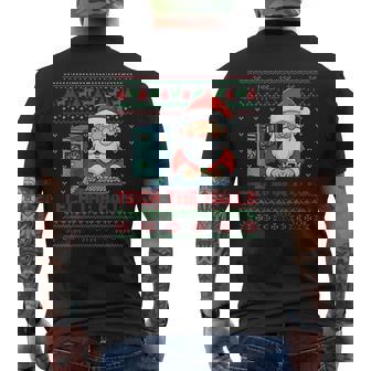 Tech The Halls Ugly Computer Geek Festive Christmas Men's Back Print T-Shirt | Mazezy