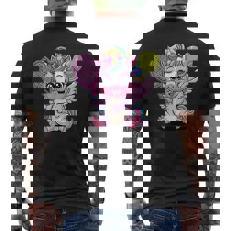 Tennis Pegasus With Racket And Ball Kawaii Unicorn Men's Back Print T-Shirt | Mazezy