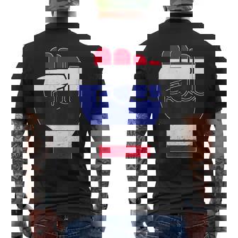 Thailand Flag Fist Proud Thai Souvenir Men's Back Print T-Shirt | Mazezy