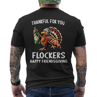 Thankful For You Flockers Happy Friendsgiving Thanksgiving Men's T-shirt Back Print - Thegiftio UK
