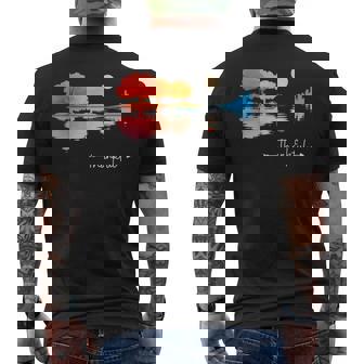 Thankful Guitar Lake Shadow Guitarists Lovers Thanksgiving Men's Back Print T-Shirt | Mazezy