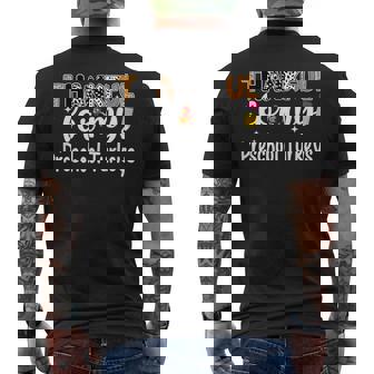 Thankful For My Preschool Turkeys Teach Thanksgiving Teacher Men's Back Print T-Shirt | Mazezy