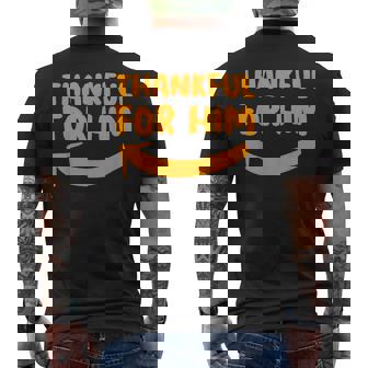 Thankful For Him Her Thanksgiving Matching Couples Outfits Men's Back Print T-Shirt | Mazezy