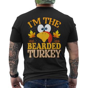 Thanksgiving I'm The Bearded Turkey Matching Men's T-shirt Back Print - Thegiftio