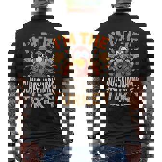 Thanksgiving Matching I'm The Bungee Jumping Turkey Tank Top Men's Back Print T-Shirt | Mazezy