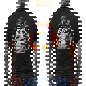 Thanksgiving Penguin Collection Thanksgiving Penguin -Adult Black Small Short Sleeve Men's T-shirt Back Print - Thegiftio