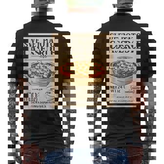 Thanksgiving Sweet Potato Casserole Retro Recipe Label Tank Top Men's Back Print T-Shirt | Mazezy