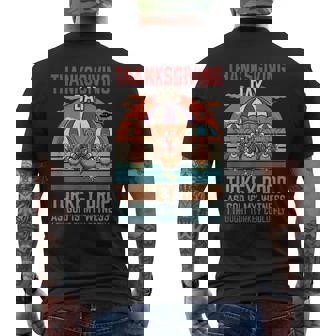 Thanksgiving Turkey Drop God s My Witness Skydiving Sunset Men's Back Print T-Shirt | Mazezy