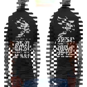 That's My Grandson Out There Proud Grandparent Martial Arts Men's Back Print T-Shirt | Mazezy