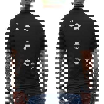 Three 3 Of Clubs トランプ ポーカーカード ブラックジャックカード メンズTシャツ バックプリント - Kawaiitshirt