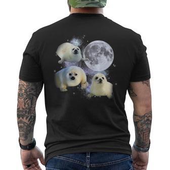 Three Baby Seal Vintage Graphic 90S Men's T-shirt Back Print - Thegiftio UK