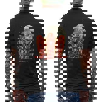 Three Screaming Hotdog Heads Full Moon Horror Night Men's Back Print T-Shirt | Mazezy