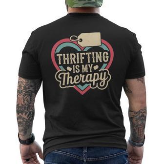 Thrifting Is My Therapy Thrift Store Yard Sale Men's T-shirt Back Print - Thegiftio UK