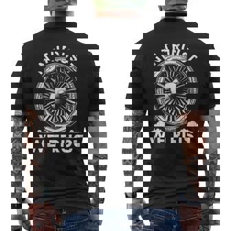 In Thrust We Trust Airplane Jet Engine RC Pilot Flying Men's Back Print T-Shirt | Mazezy