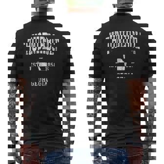 Thunderbolt Georgia Ga ヴィンテージ アスレチック スポーツデザイン メンズTシャツ バックプリント - Kawaiitshirt
