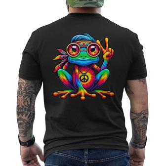 Tie-Dye Hippie Frog Peace Sign 70S Party & 60S Costume Men's T-shirt Back Print - Thegiftio UK