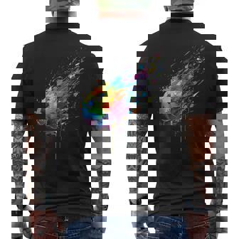 Tie-Dye Paint Splats Soccer Football Player Fans Enthusiasts Men's Back Print T-Shirt | Mazezy