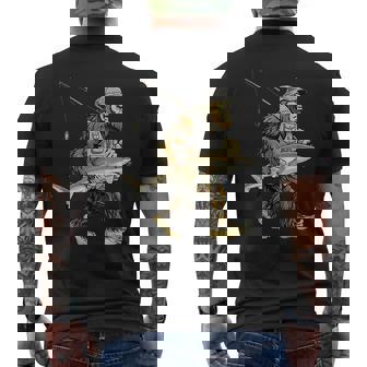 Tip Shark Bigfoot Fisherman Saltwater Fishing Sasquatch Tank Top Men's Back Print T-Shirt | Mazezy