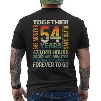 Together 54 Years Forever To Go 結婚54周年記念 メンズTシャツ バックプリント - Kawaiitshirt