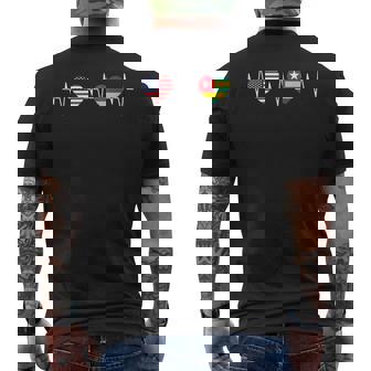 Togolese Heritage USA Togo American Flag Togolese Flag Men's Back Print T-Shirt | Mazezy