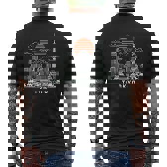 Tokyokyline Japon Monuments Du Mont Fujiouvenir De La Tour De Tokyo T-shirt imprimé au dos - Cadeauxyz