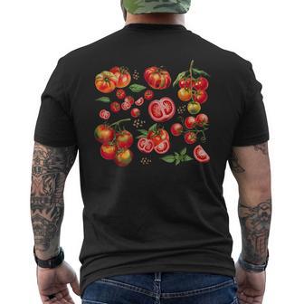 Tomato Season Vegetable Gardener Tomatoes Watercolor Summer Men's T-shirt Back Print - Monsterry