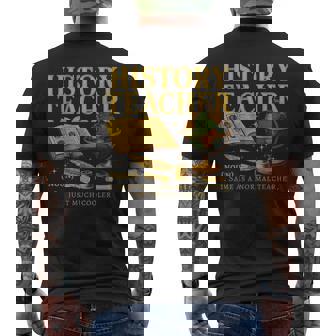 History Teacher Definition Social Studies Teachers Men's Back Print T-Shirt | Mazezy