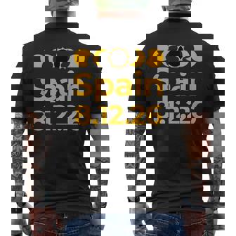 Total Solar Eclipse Spain Path Of Totality Tops & Stuff Men's Back Print T-Shirt | Mazezy
