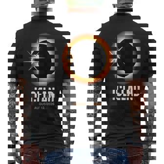 Totality Solar Eclipse Total Solar Eclipse Iceland 081226 Tank Top Men's Back Print T-Shirt | Mazezy