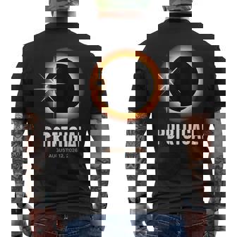 Totality Solar Eclipse Total Solar Eclipse Portugal 0826 Tank Top Men's Back Print T-Shirt | Mazezy