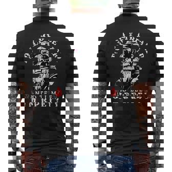 Touch My Beard And Tell Me I'm Pretty Cool Chimpanzee Monkey Men's Back Print T-Shirt | Mazezy