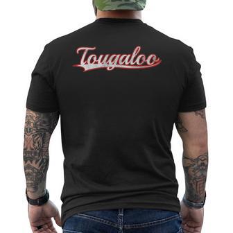 Tougaloo Mississippi Jackson Vintage Varsity Throwback Men's Back Print T-Shirt | Mazezy