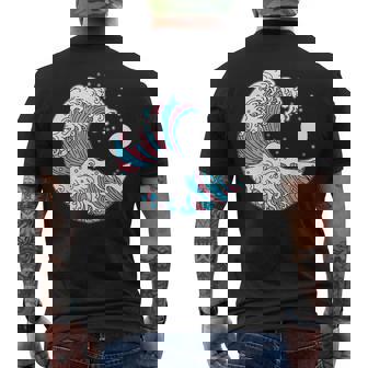 Transgender Pride LGBTQ Trans Flag Japanese Wave LGBT Men's Back Print T-Shirt | Mazezy