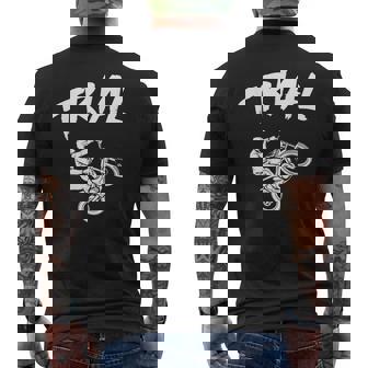 Trial Riders And Fans エクストリームモータースポーツライダー メンズTシャツ バックプリント - Kawaiitshirt