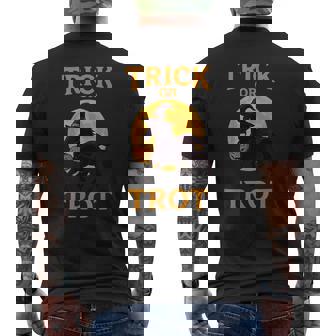 Trick Or Trot Halloween Horse Riding Equestrian Art Men's Back Print T-Shirt | Mazezy