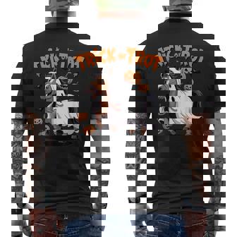 Trick Or Trot Halloween Horse Riding Men's Back Print T-Shirt | Mazezy