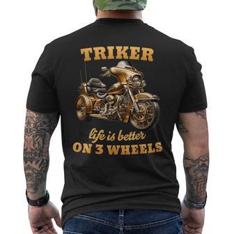 Trike Life Motorcycle Trike Grandpa Three-Wheeled Trike Dad Men's T-shirt Back Print - Thegiftio UK