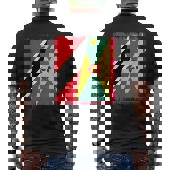 Trinidad And Tobago Grenada Half Flag Men's T-shirt Back Print | Mazezy